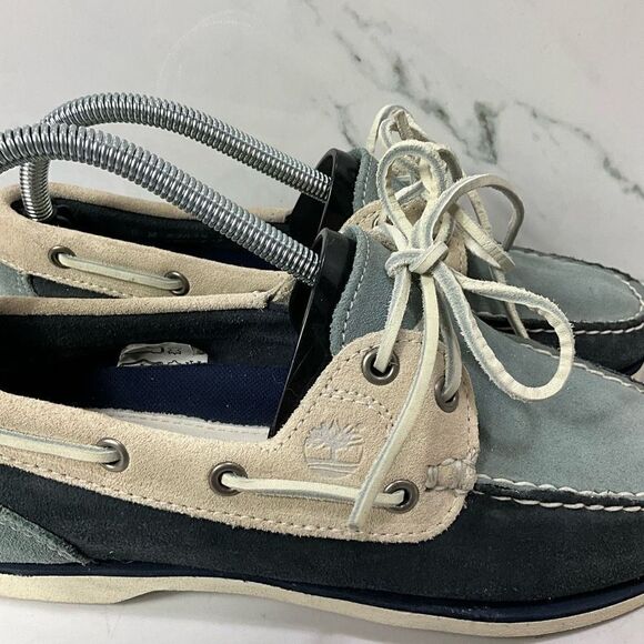 TIMBERLAND Tri-Colored Suede Leather Boat Shoes - Picture 4 of 10